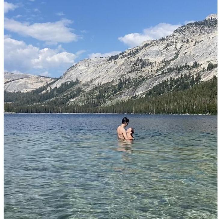 Us in Tenaya Lake in Yosemite.
