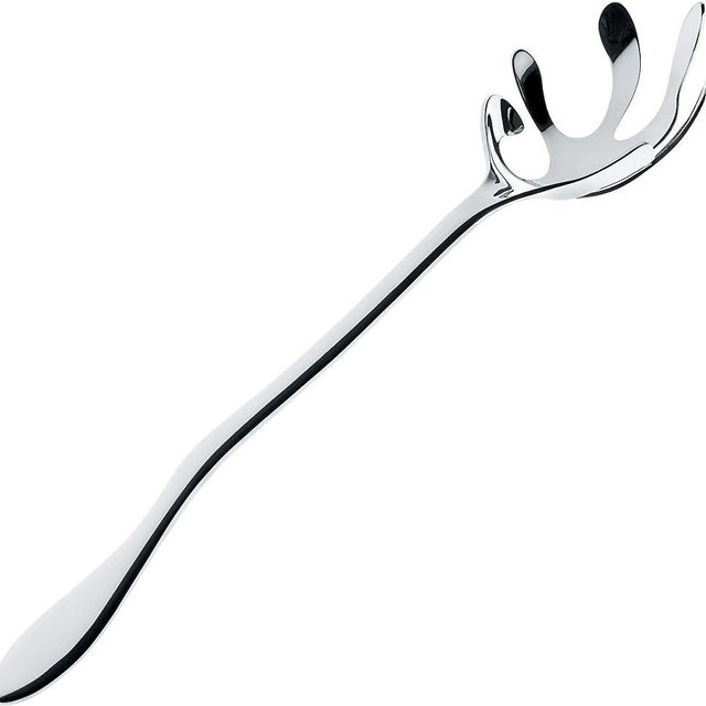 Alessi | Mediterraneo - Design Spaghetti Serving Spoon, Stainless Steel, Mirror Polished