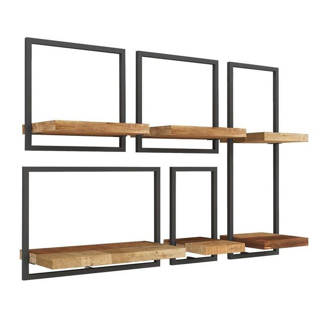 Shelfmate Oak & Black, Set of 5, Option A