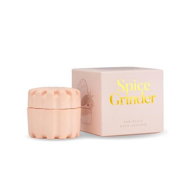W&P Stylish Modern Spice Herb Grinder | Peach | Porcelain, Ideal for Nutmeg, Peppercorns, Sea Salt & Other Whole Spices
