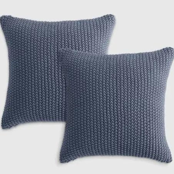 Cotton Fisherman Pillow Cover (Set of 2) - Mineral, 20x20