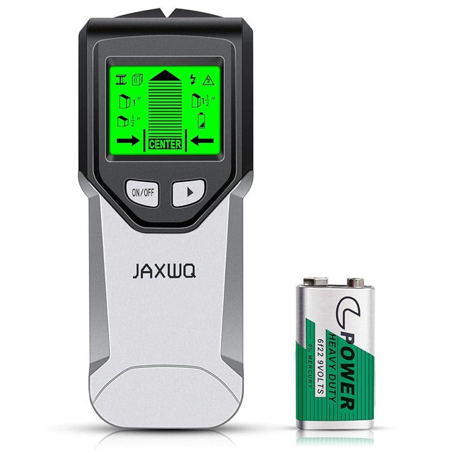 Stud Finder Wall Scanner - 5 in 1 Stud Finder Tool w/Smart Chip and HD LCD Display, Stud Detector Beam Finders for the Center and Edge of Wood AC Wire Metal Studs Joist Pipe (Soft Gray)