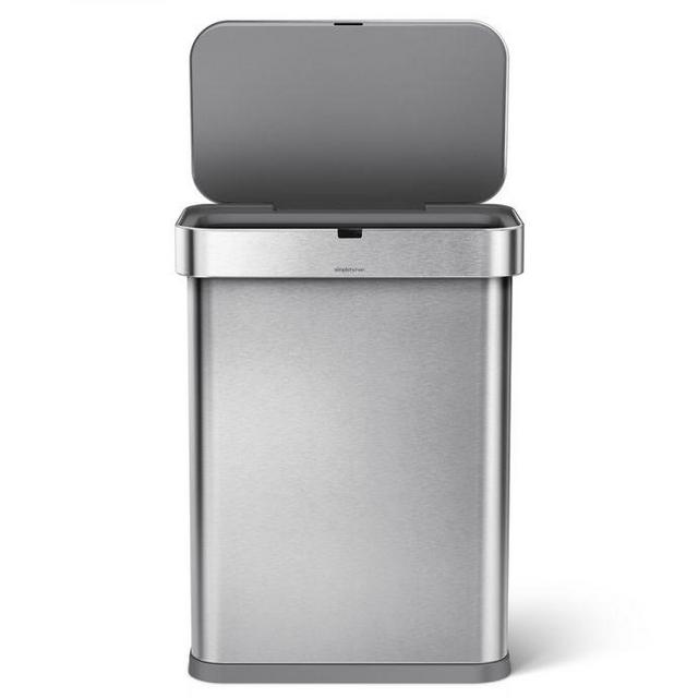 simplehuman® 58-Liter Rectangular Voice/Motion Sensor Trash Can in Stainless Steel