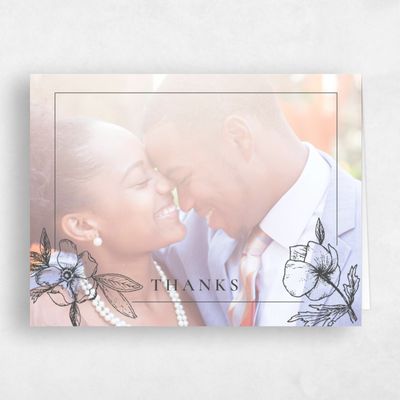 Charcoal, Grey Wedding Thank You - Kianna Portrait
