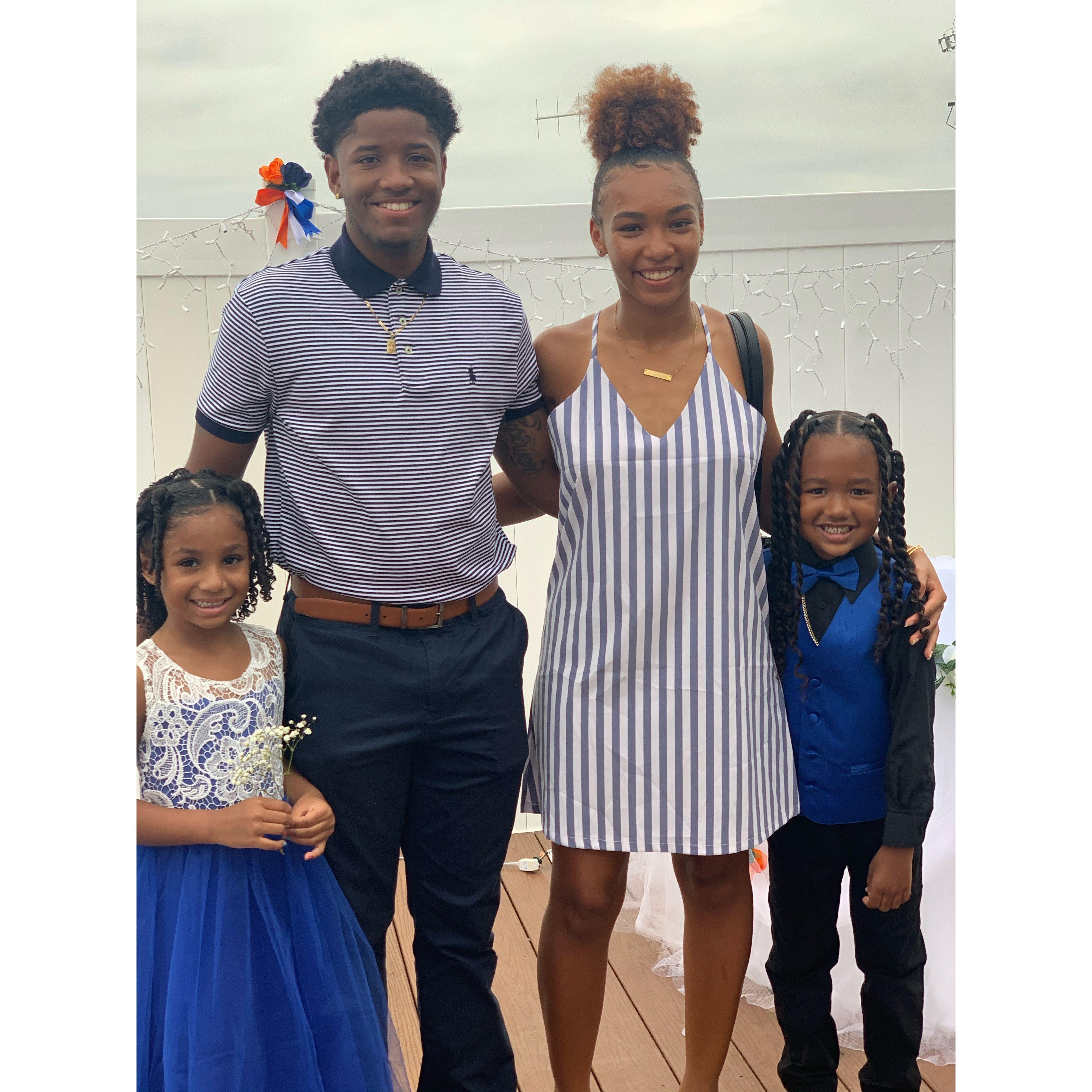 Our first wedding attended together. Quintin caught the garter and mom said we would get married one day.