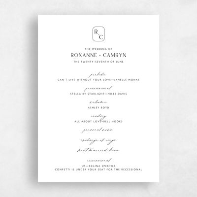 White Wedding Program - Altair