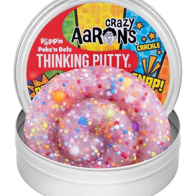 Crazy Aaron's Thinking Putty® - Poke'N Dots Popp’n - Multi-Color Sensory Putty for Kids and Grown ups in a 4" Tin - Creative and Endless Fun, Stress Relief Therapy Toys, Never Dries Out - Made in USA