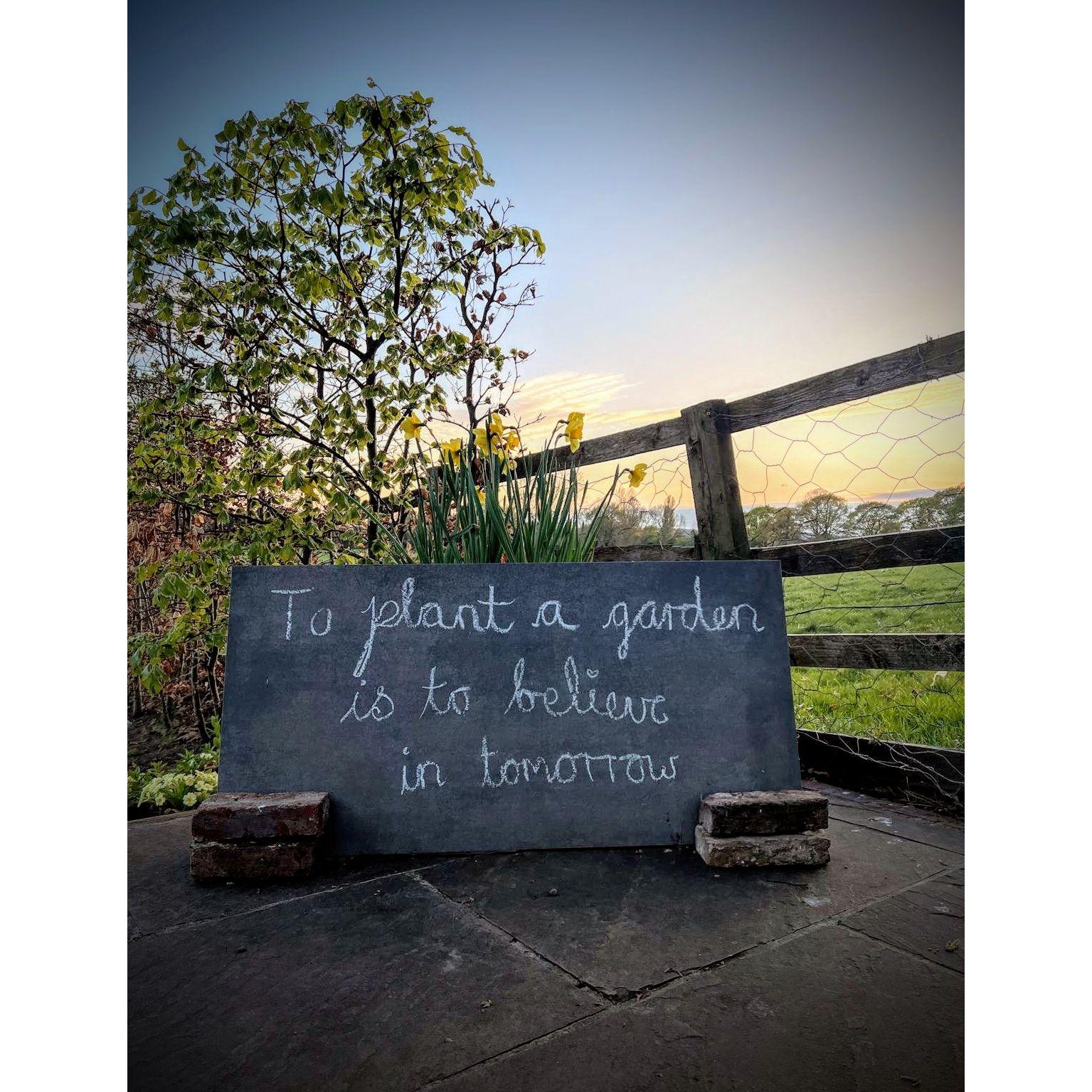 The first night we stayed at Goldsborough, we walked down to the Kitchen garden and saw this sign. It resonated with us and our values.