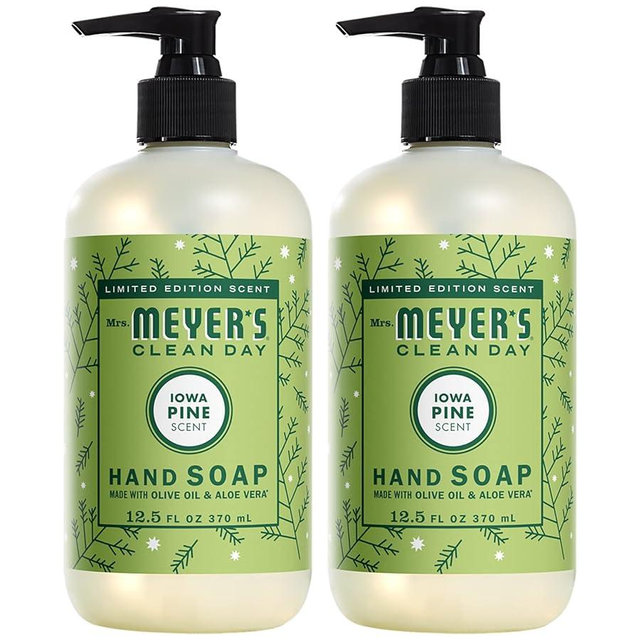 Mrs. Meyer's Liquid Hand Soap, Cruelty Free and Biodegradable Formula, Iowa Pine Scent, 12.5 oz (Pack of 2)