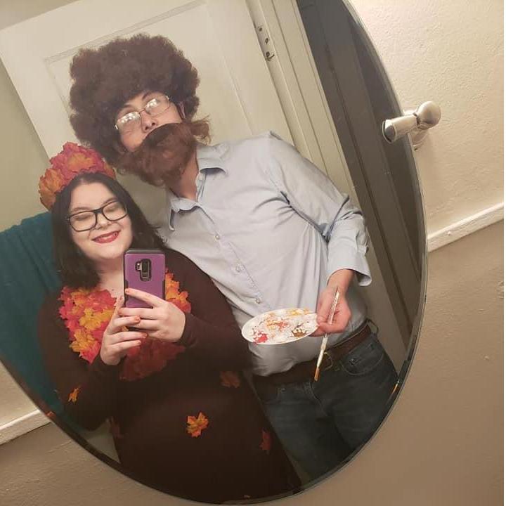 Bob Ross and a happy tree, Halloween 2019