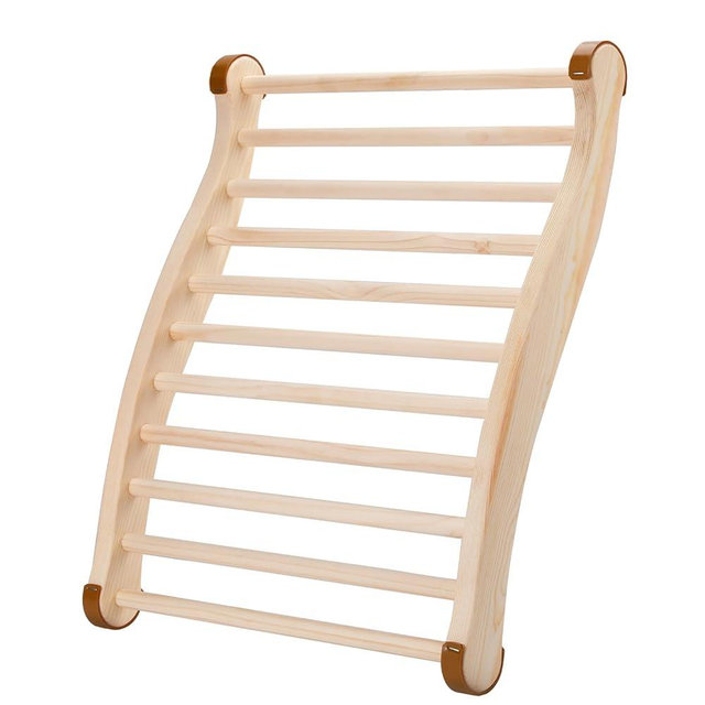 Sauna Backrest Wiiyita Sauna Accessories Wooden Slip-Resistant Non-Toxic Comfortable S-Shape Design Sauna Chair with Back, Sauna Accessories for Any Barrel or Infrared Sauna