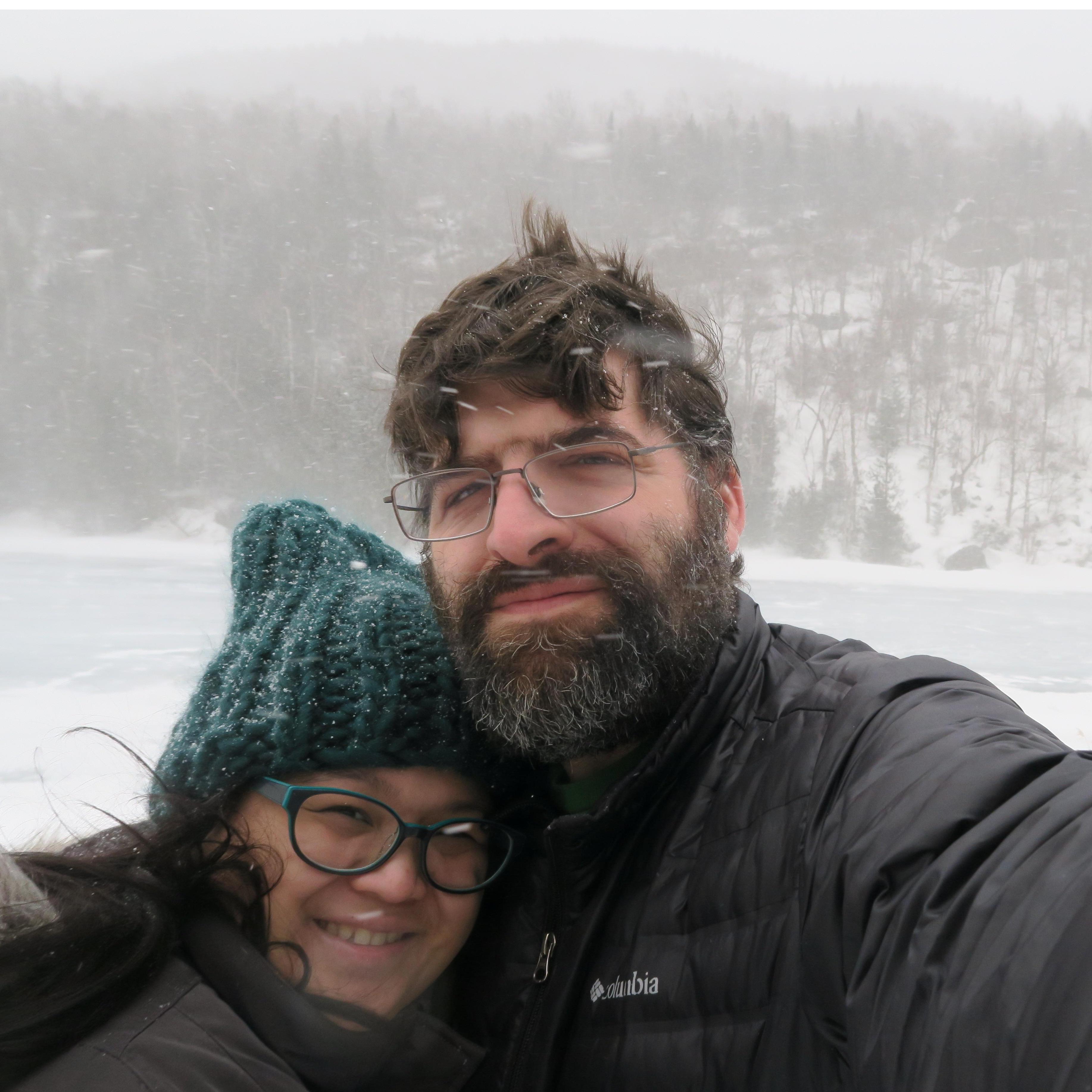 Lower Cascade Lake in the Adirondacks in March, it was cold and snowy.