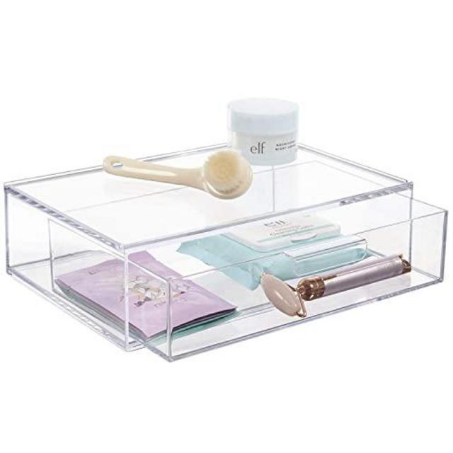 STORi Audrey Stackable Cosmetic Organizer Drawer 12" Wide | Clear