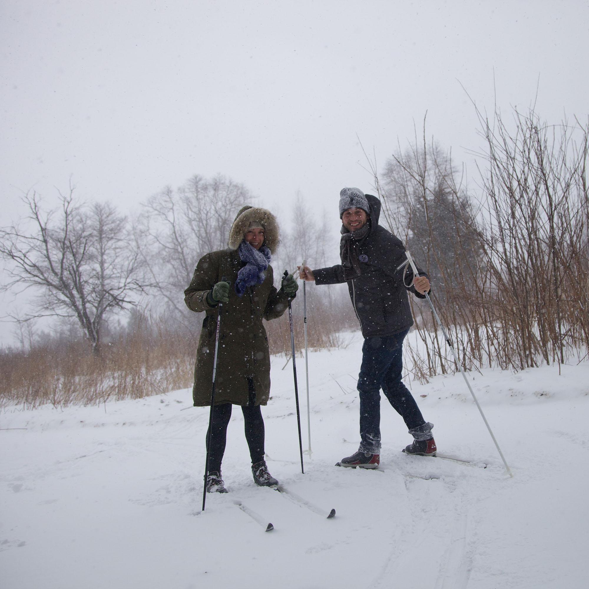 Cross country skiing.