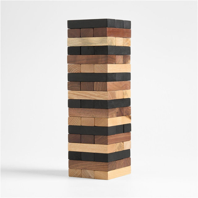 Mixed Wood Tumbling Tower Game