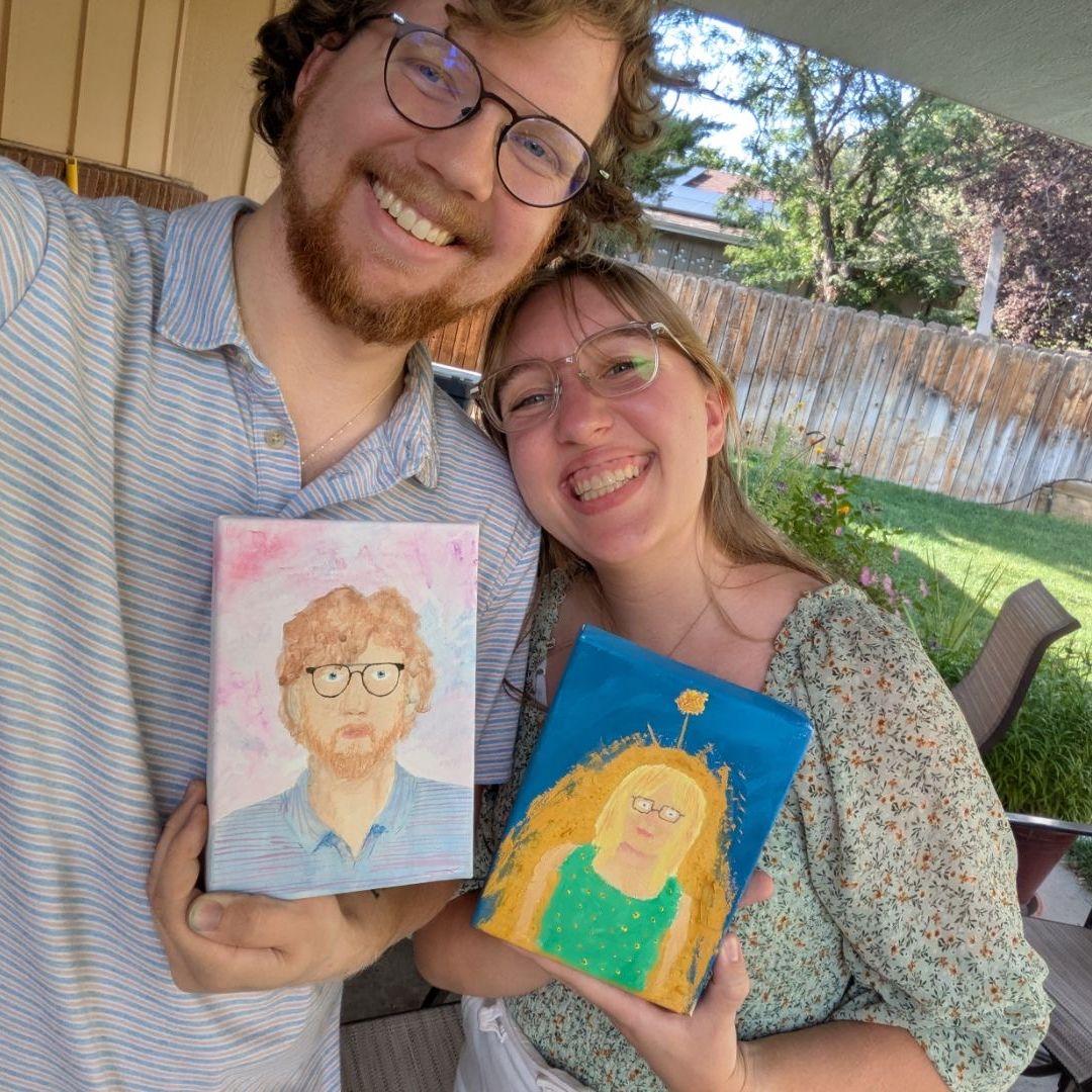 One fun date we did together was painting each other! They both look very alike.