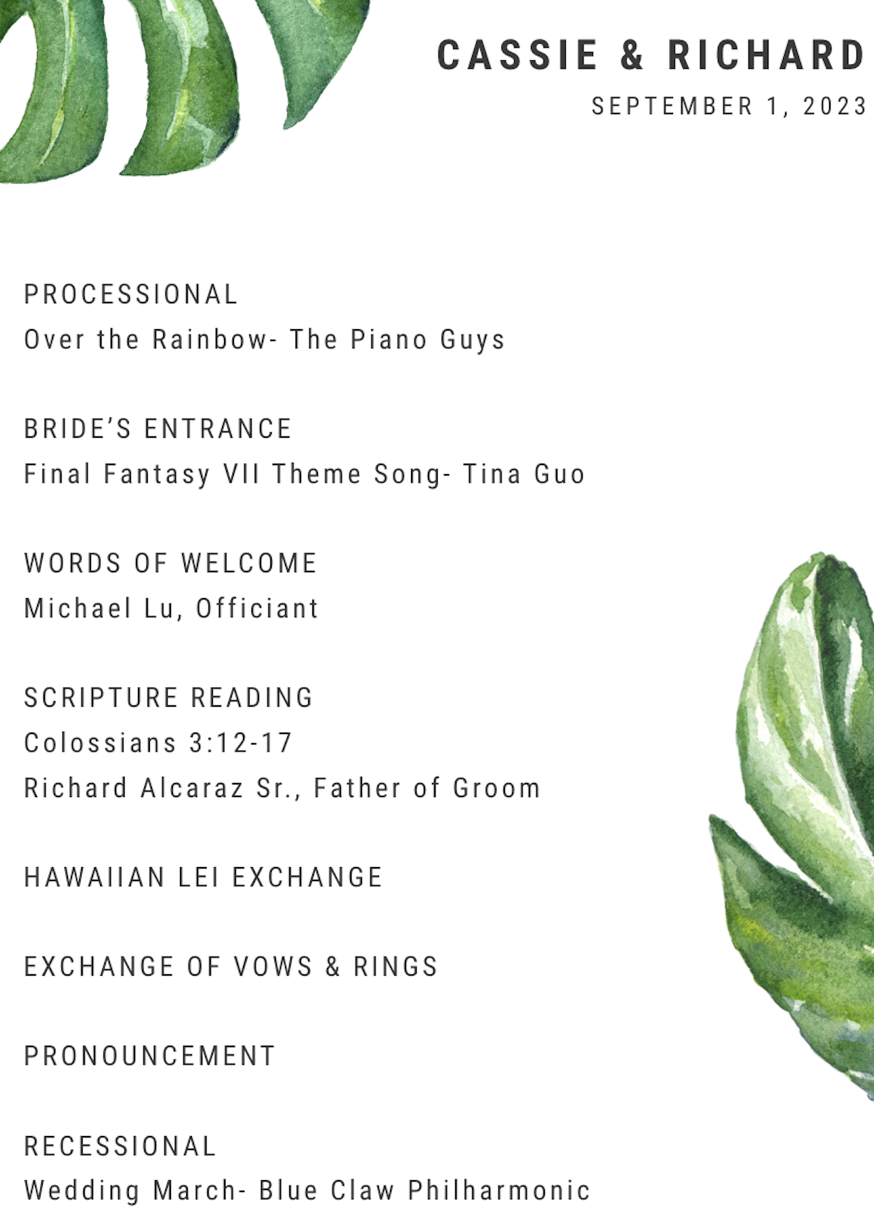 The Wedding Website of Cassie Zhu and Richard Alcaraz