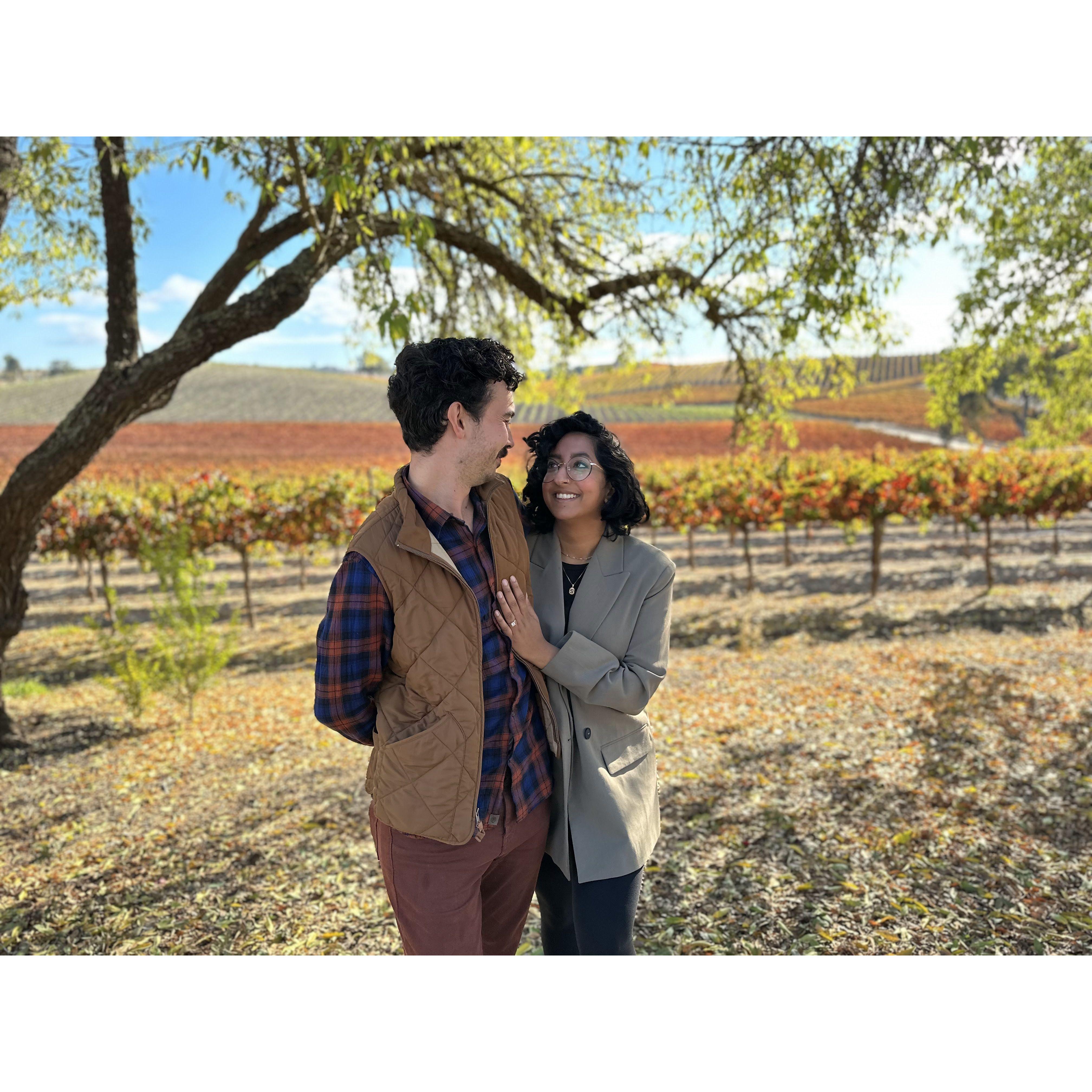 Engagement day! Chris was carrying the ring all weekend on a trip to our favorite spot - Paso Robles & San Luis Obispo, waiting for the perfect moment. Once he saw this vineyard, he knew!