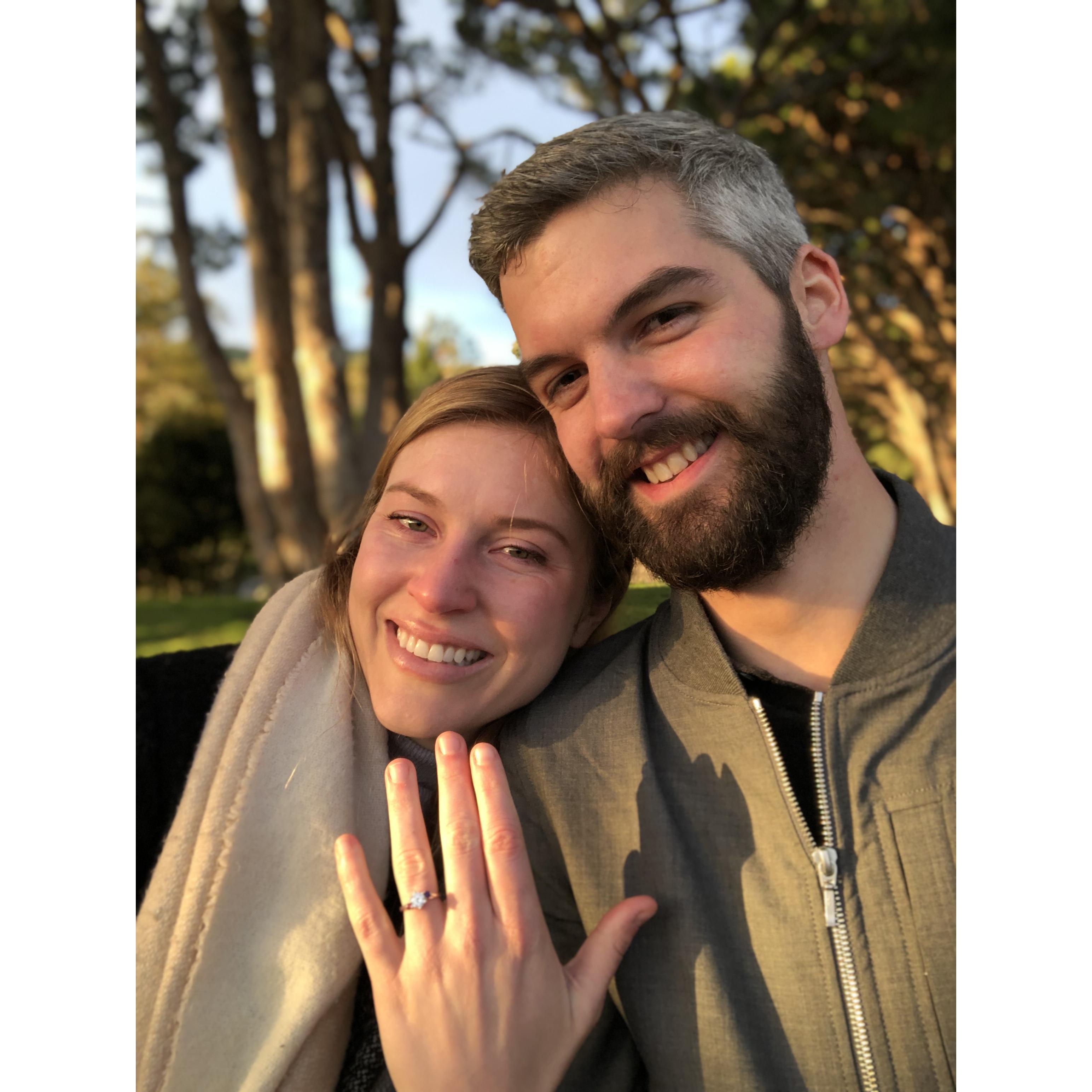 The day we got engaged at Wayfarer's Chapel on February 10, 2019.
