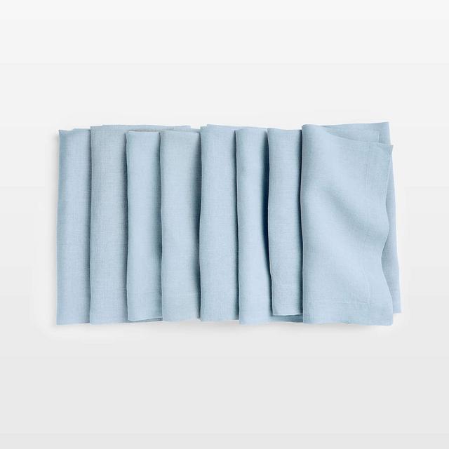 Marin Light Blue European Flax ®-Certified Linen Napkins, Set of 8