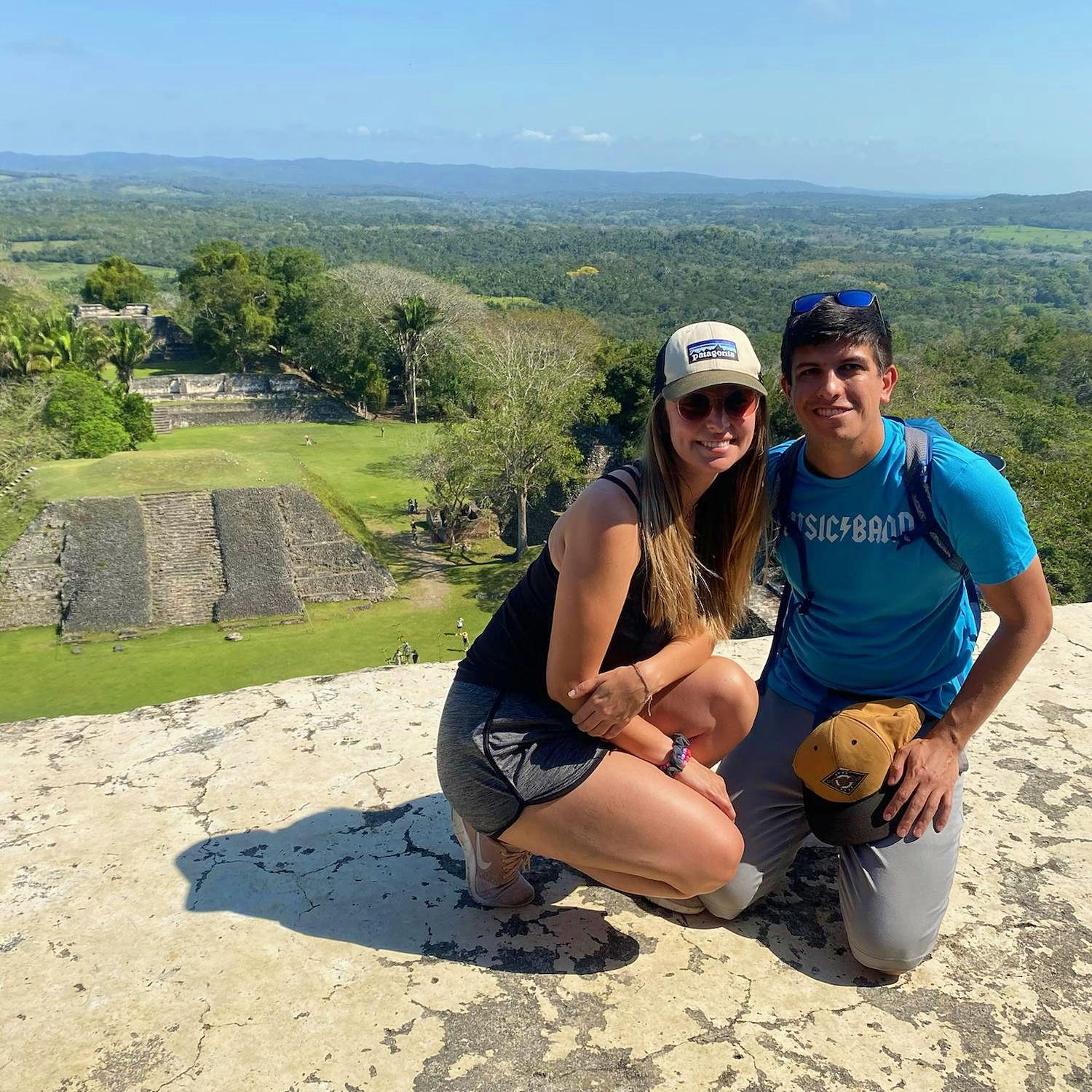 That time Josh conquered his fear of heights and climbed to the top of Xunantunich in Belize