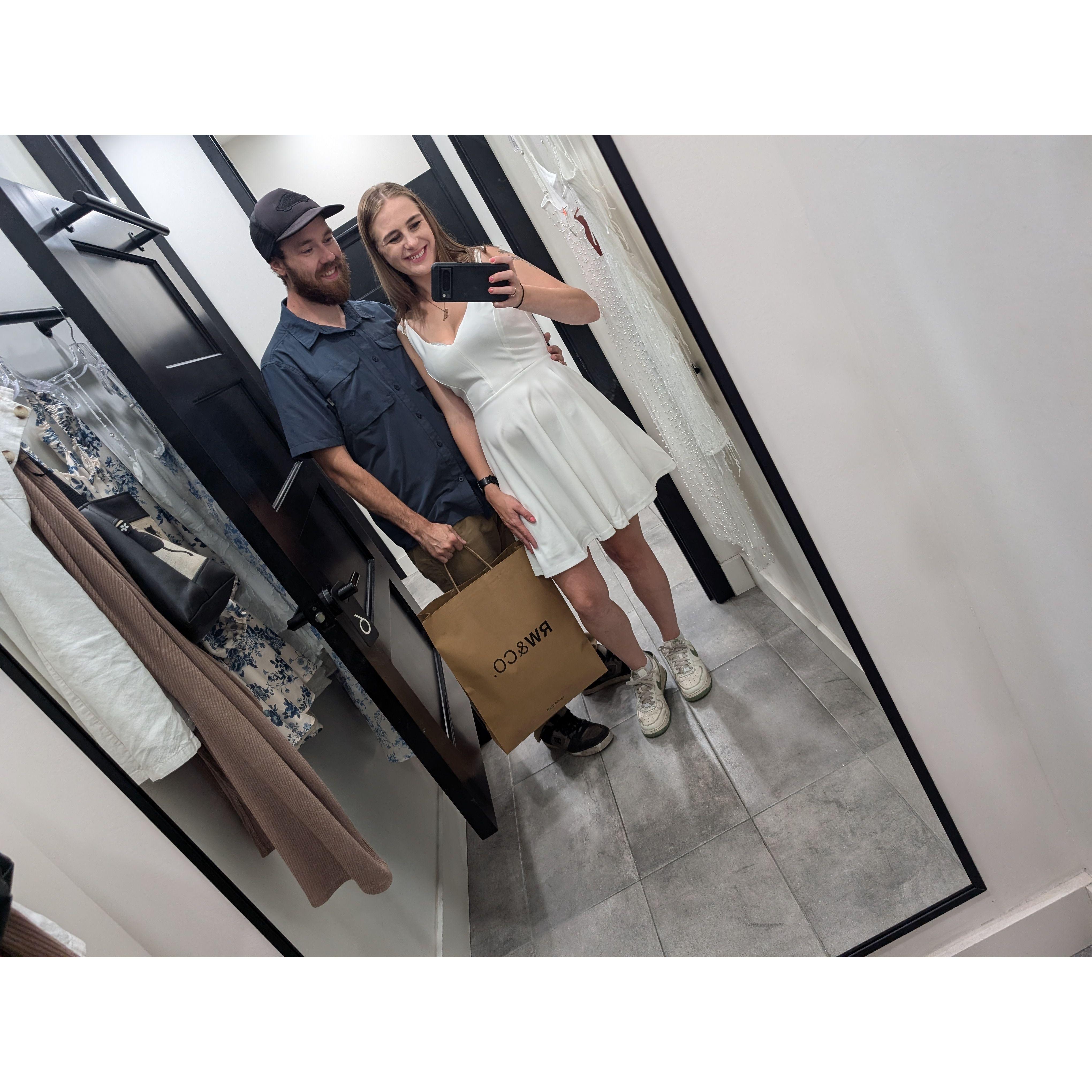 Shopping for engagement party outfits in Fall of 2024.