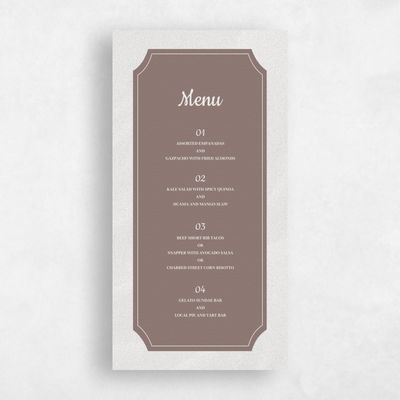 Beige Wedding Menu - Douglas