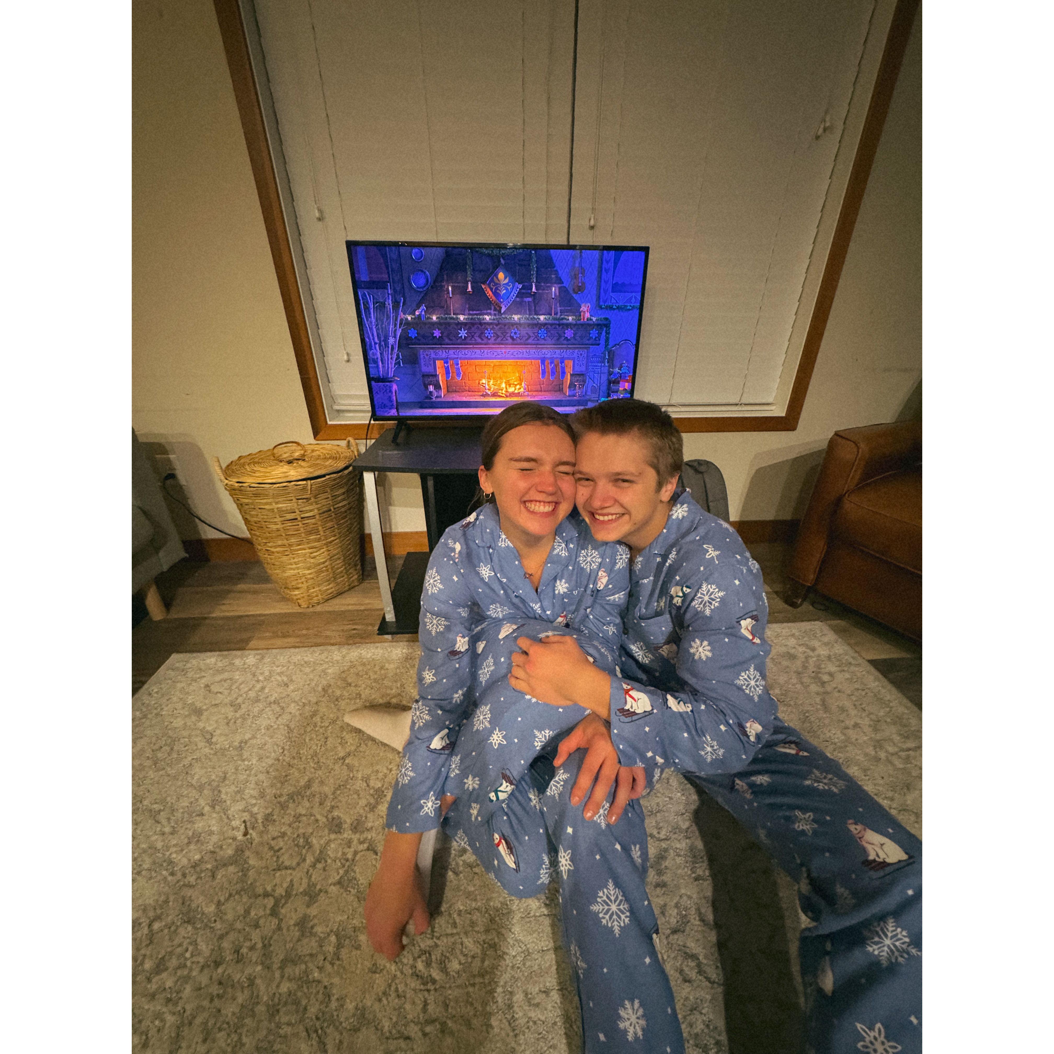 December 2023 - Matching pjs to to commemorate our first Christmas together! Yay!
