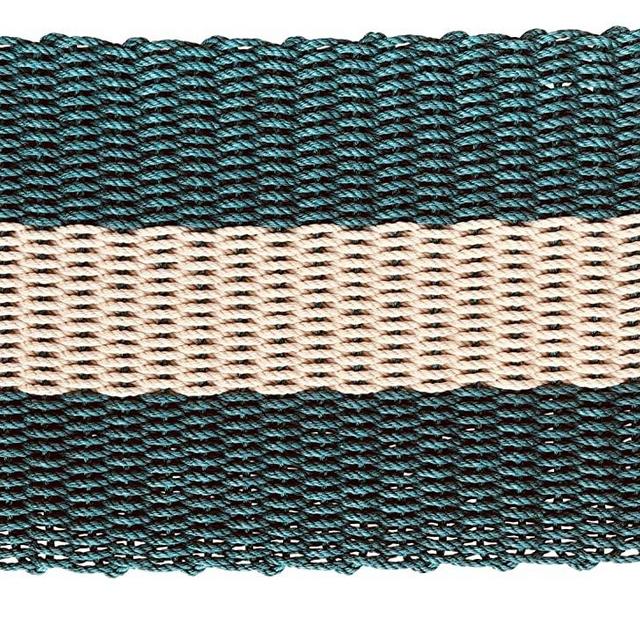 Wicked Good Lobster Rope Doormats, Weatherproof Outdoor Mats Handwoven in Maine (24 x 36 x 1.25, Dark Green with Light Tan Stripe)