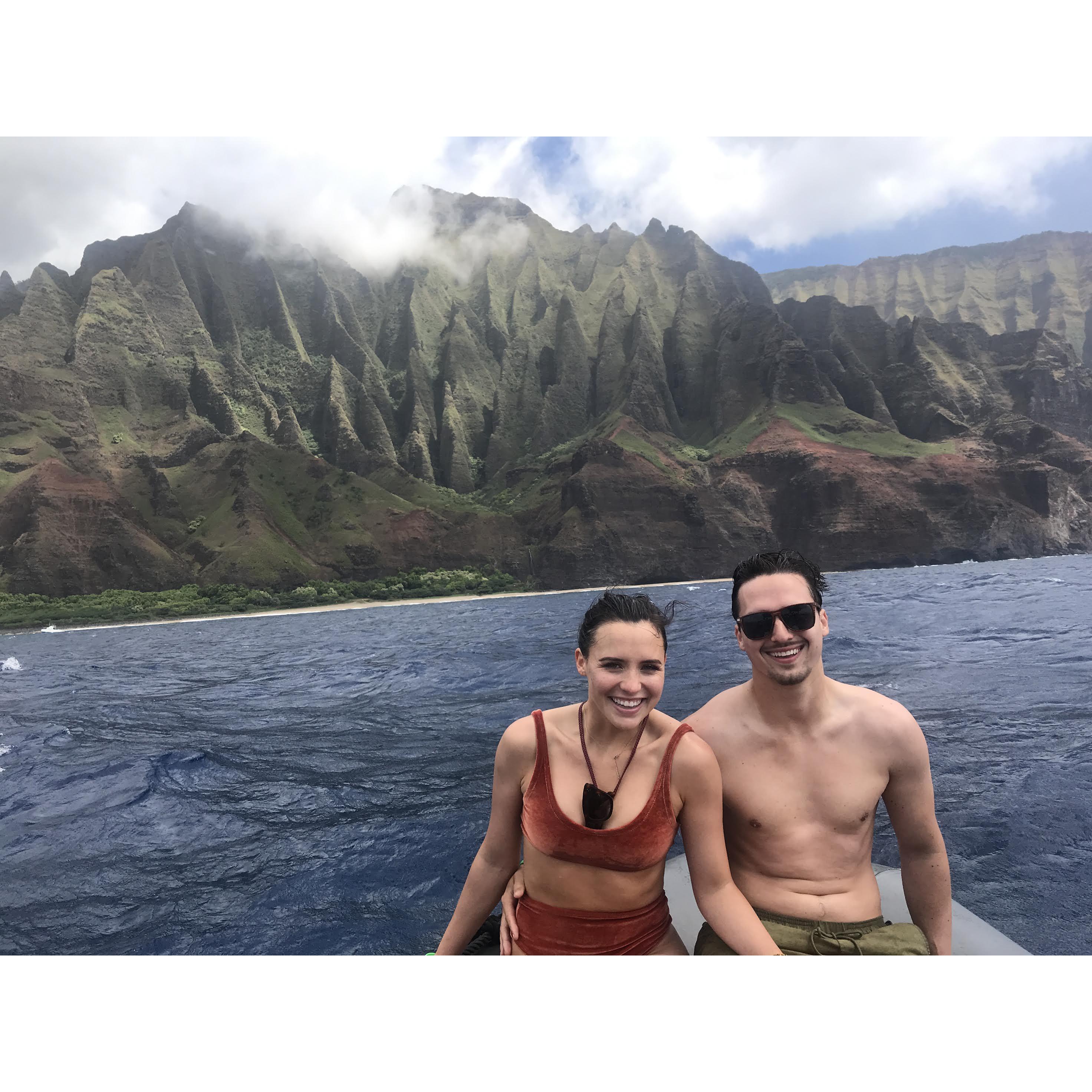 First time in Kauai together (Na Pali Coast) - Hawaii - June 2018.