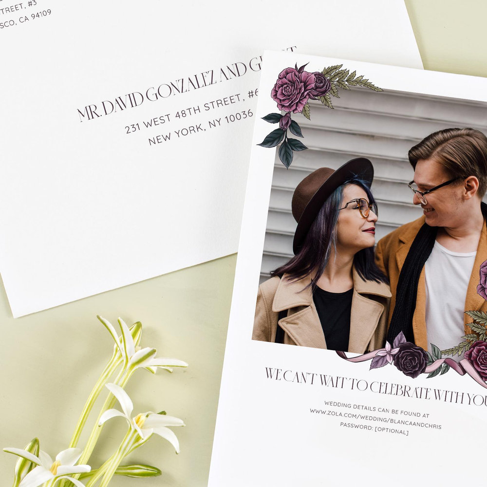 Moreau Classic | Thorn Green | Zola Wedding Invitations