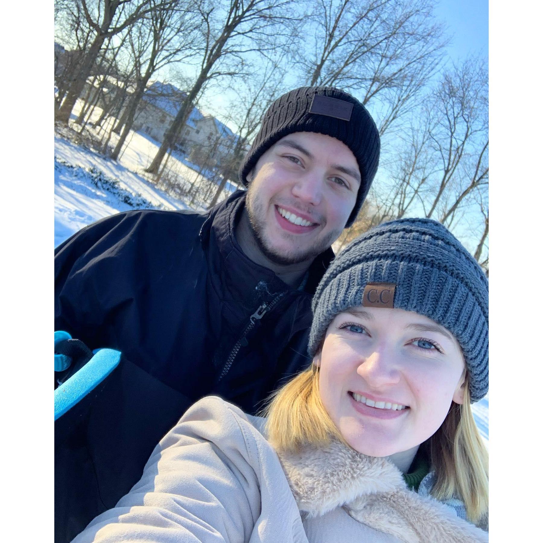 Fun day of sledding!