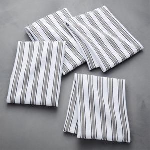 Aster Stripe Grey Dish Towel, Set of 4