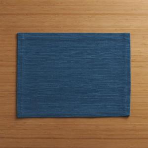 Grasscloth Navy Blue Cotton Placemat - Navy Blue