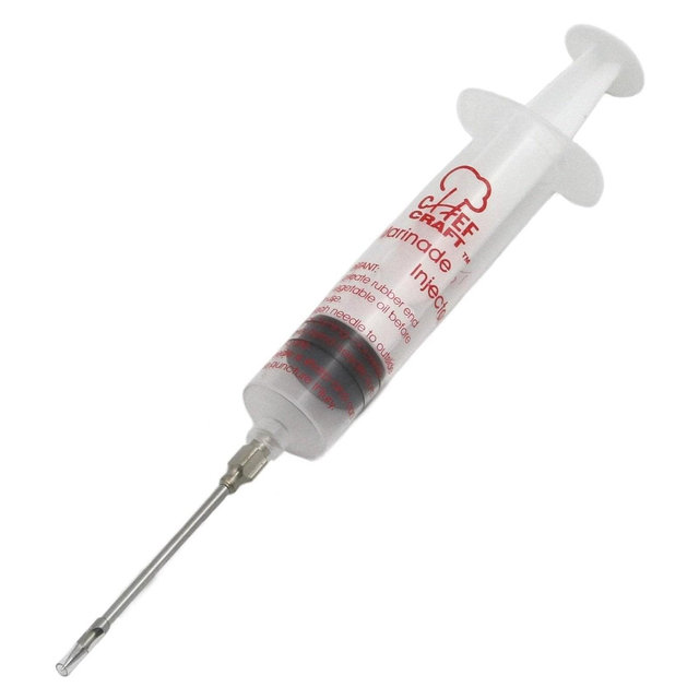 Chef Craft 1oz Meat Injector Marinade Seasoning Flavor Syringe with Stainless Steel Needle 1-pack