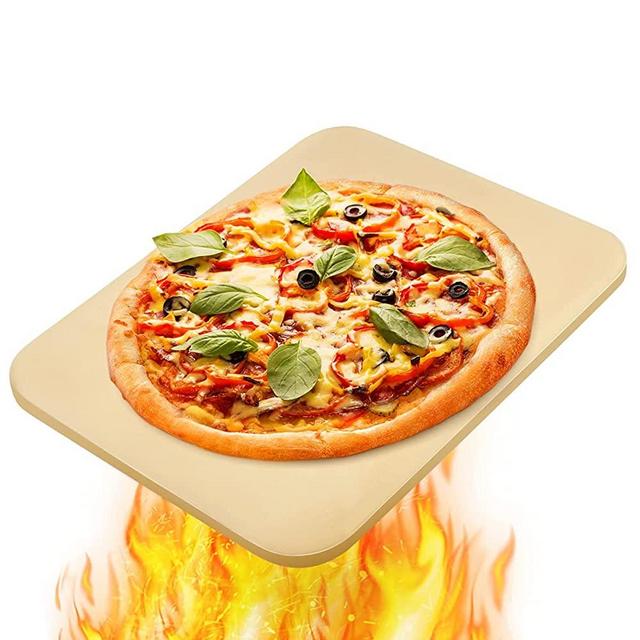 Pizza Stone, 15''x 12'' Pizza Grilling Stone, Pizza Stone for Oven and Grill, Durable and Safe Baking Stone for Grill Personal Pizza, Ideal for Baking Crisp Crust Pizza, Bread, Cookies and More