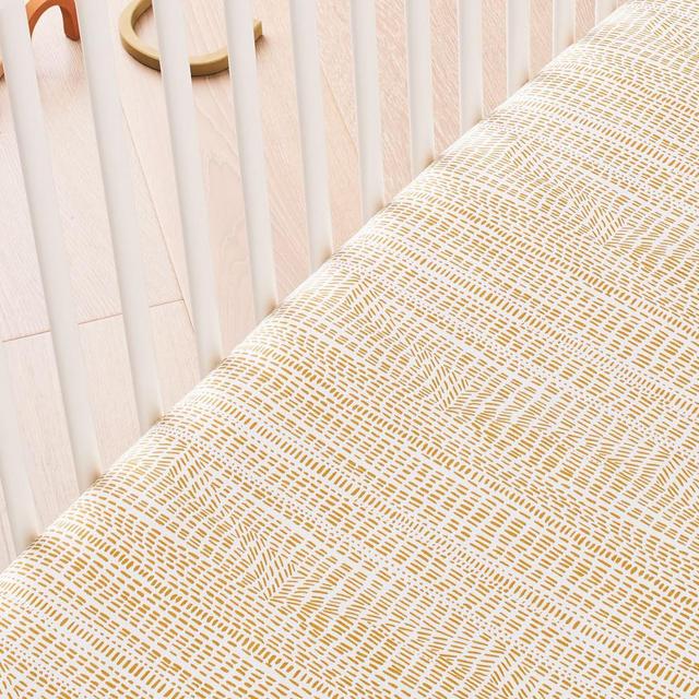 Organic Percale Bomu Crib Fitted Sheet, Dk Horseradish