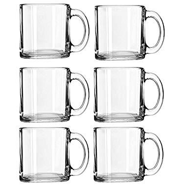 Libbey Crystal Coffee Mug Warm Beverage Mugs Set of (13 oz) (6)