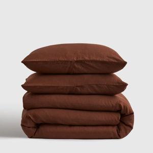 Full/Queen Linen Duvet Cover Set in Bordeaux | Quince