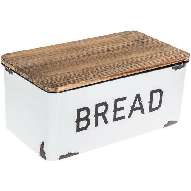 White Enamel Bread Box