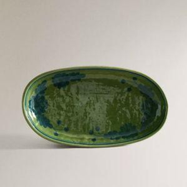 Floral Oval Stoneware Serving Dish