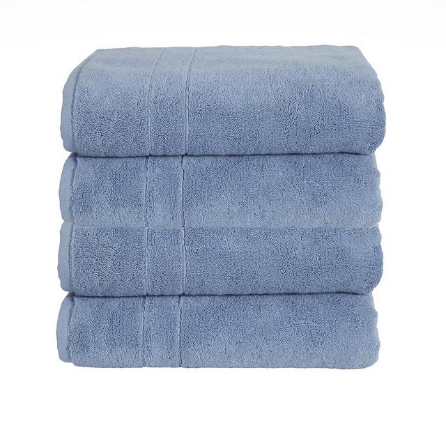 Brooklinen Super-Plush Turkish Cotton Bath Towel Set - Includes 4 Bath Towels in Ocean Blue, 100% Cotton | Best Luxury Spa Towels