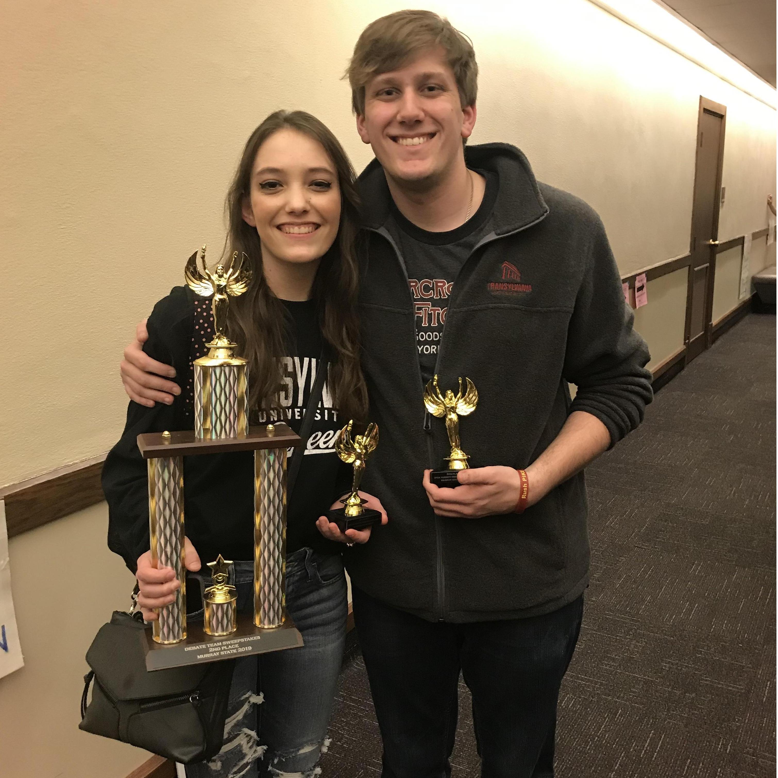 One of our many college debate pictures together probably sometime in 2019