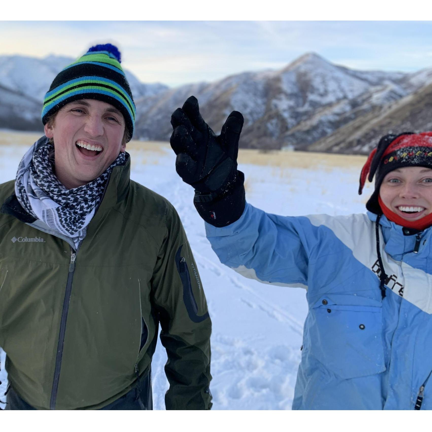 January 2020
A snow adventure in the field where we are now going to be wed.