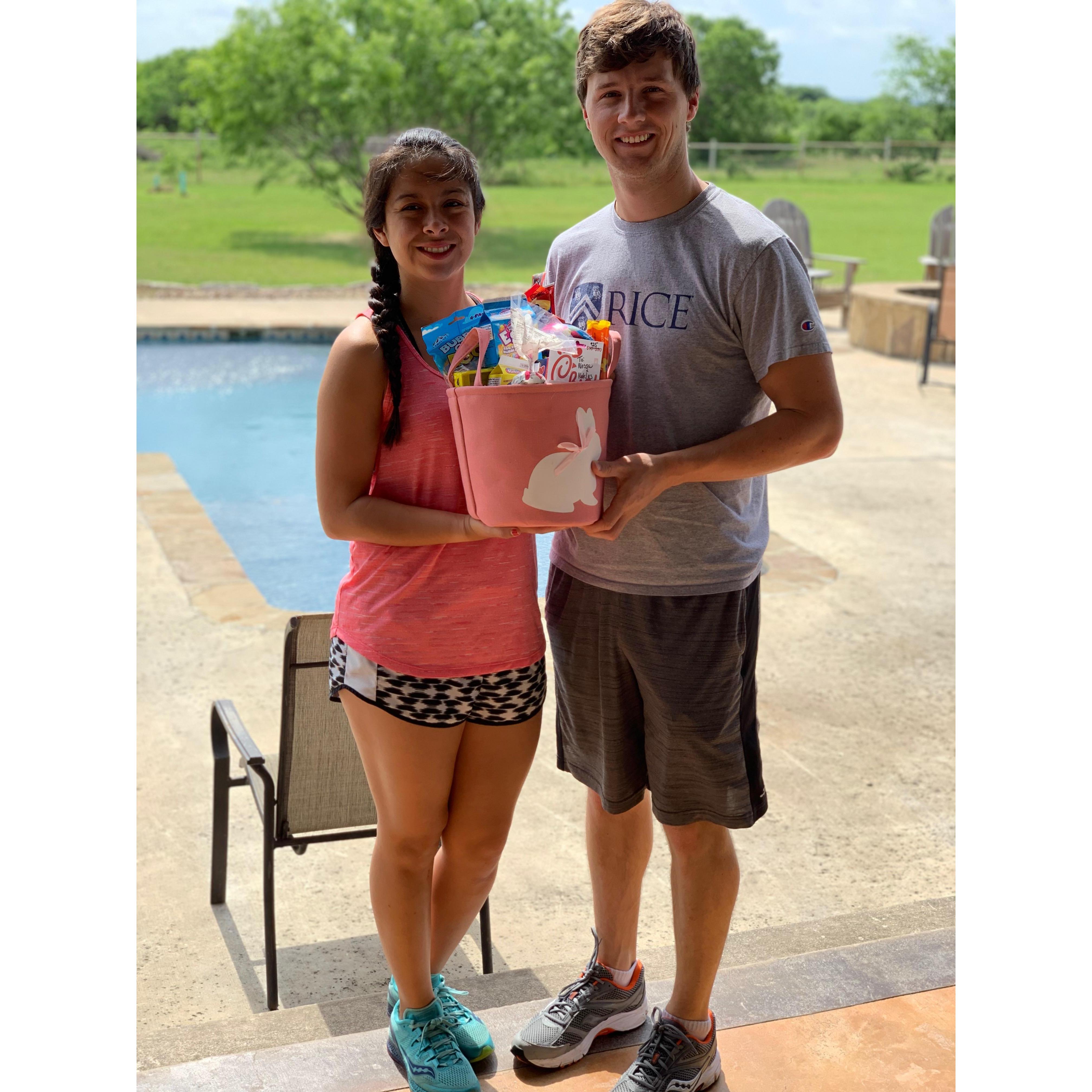 Our first Easter basket as an engaged couple!