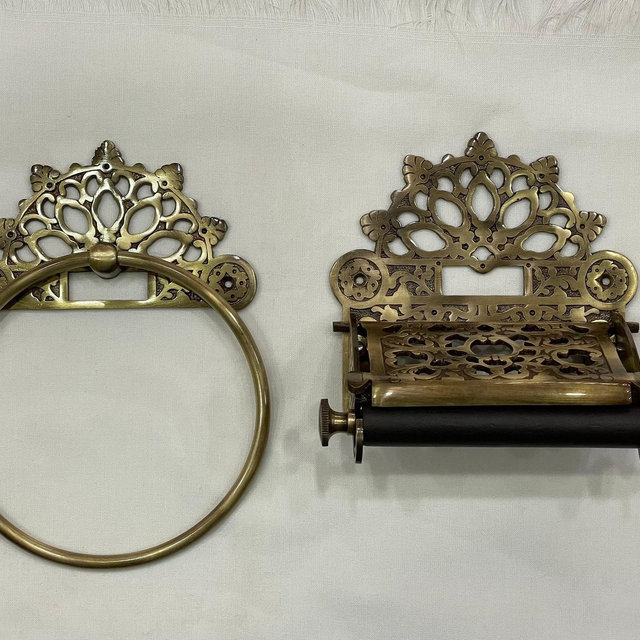Antique Victorian Set of Towel Ring + Roll Holder / Handcrafted / Directly from Manufacturer /SUPER SAVER DEAL till the stock lasts Hurry !!