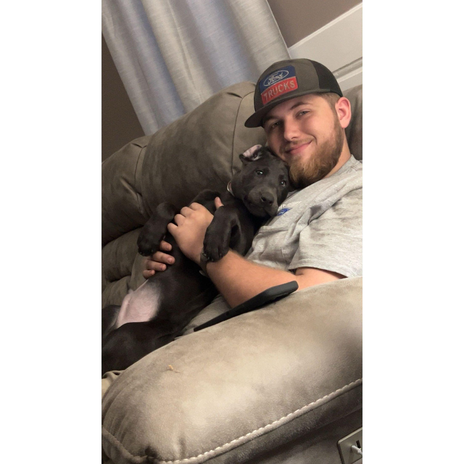 We always find time to snuggle our puppers! This is Sterling, the youngest!