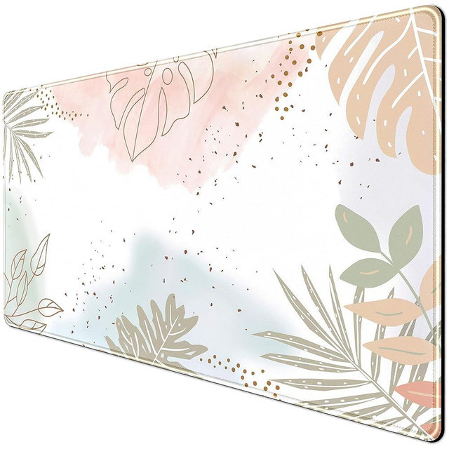 Keyboard mat Boho Pastel Painting Mousepad Matcha Green Plant Abstract Accessories Desk pad Mouse mat Desk mat for Desktop Gamer Girl Office Accessories for Women Large Desk mats, 31.5 x 15.75 in