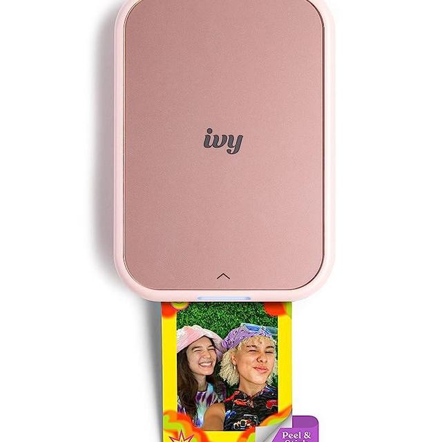 Canon Ivy 2 Mini Photo Printer, Print from Compatible iOS & Android Devices, Sticky-Back Prints, Blush Pink