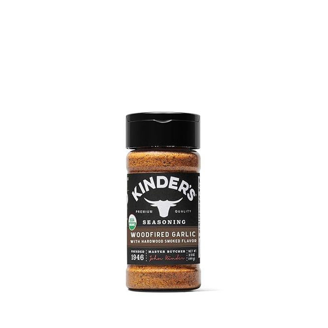 Kinder's Organic Woodfired Garlic Rub, Premium Quality Seasoning, MSG Free and USDA Certified Organic, 3.5 oz